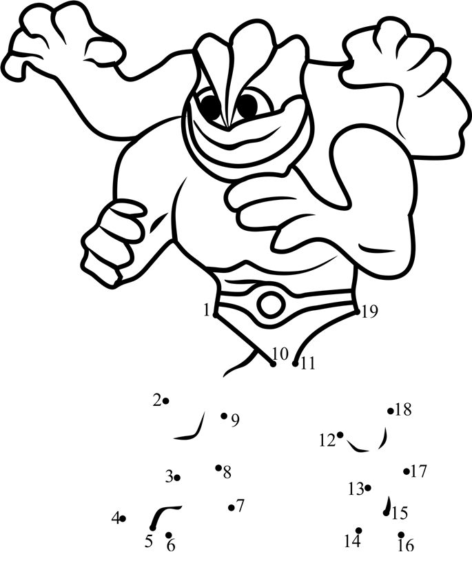 Machamp-Pokemon-Go-Dot-To-Dot printable dot to dot worksheet