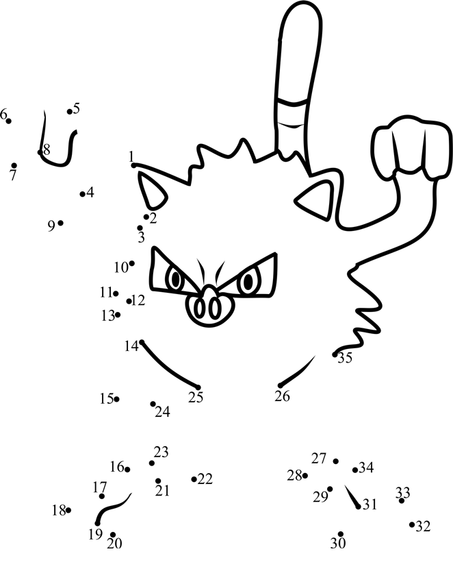 Mankey-Pokemon-Go-Dot-To-Dot dot to dot worksheets