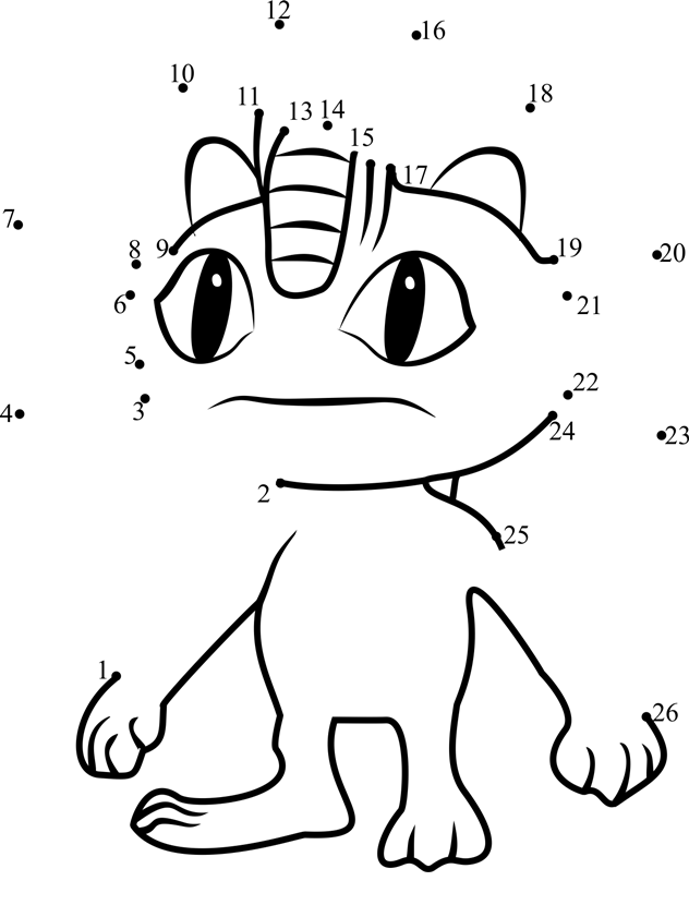 Meowth-Pokemon-Go-Dot-To-Dot dot to dot worksheets