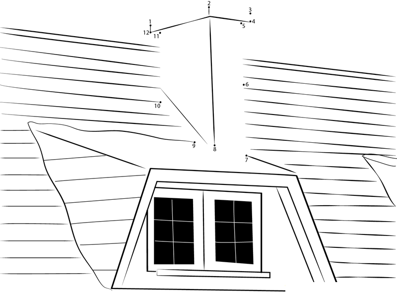 Household Chimney printable dot to dot worksheet