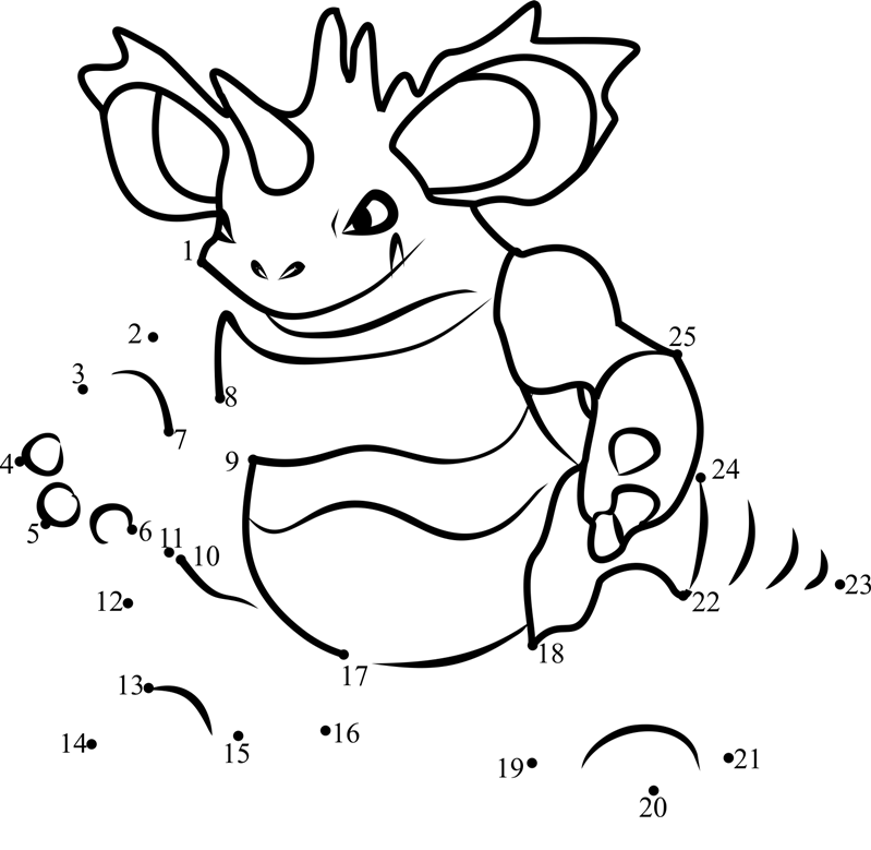 Nidoking-Pokemon-Go-Dot-To-Dot printable dot to dot worksheet