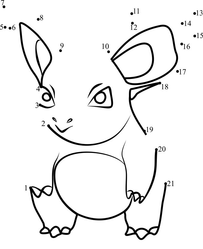 Nidorina-Pokemon-Go-Dot-To-Dot printable dot to dot worksheet