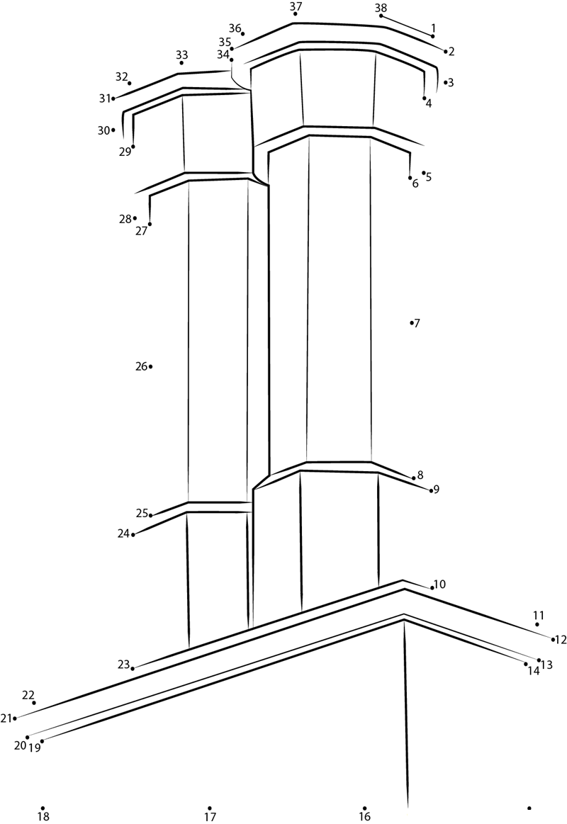 Industrial Chimney printable dot to dot worksheet