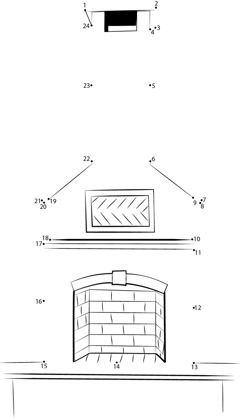 Kitchen Chimney printable dot to dot worksheet