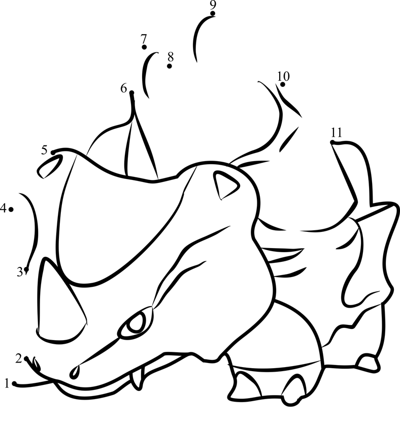 Rhyhorn-Pokemon-Go-Dot-To-Dot dot to dot worksheets