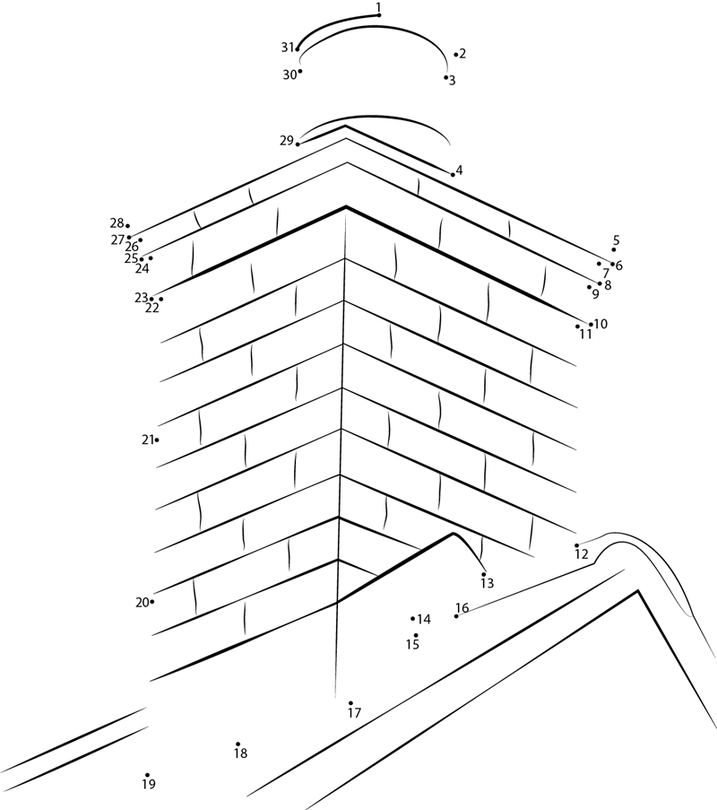 Masonry Chimney printable dot to dot worksheet