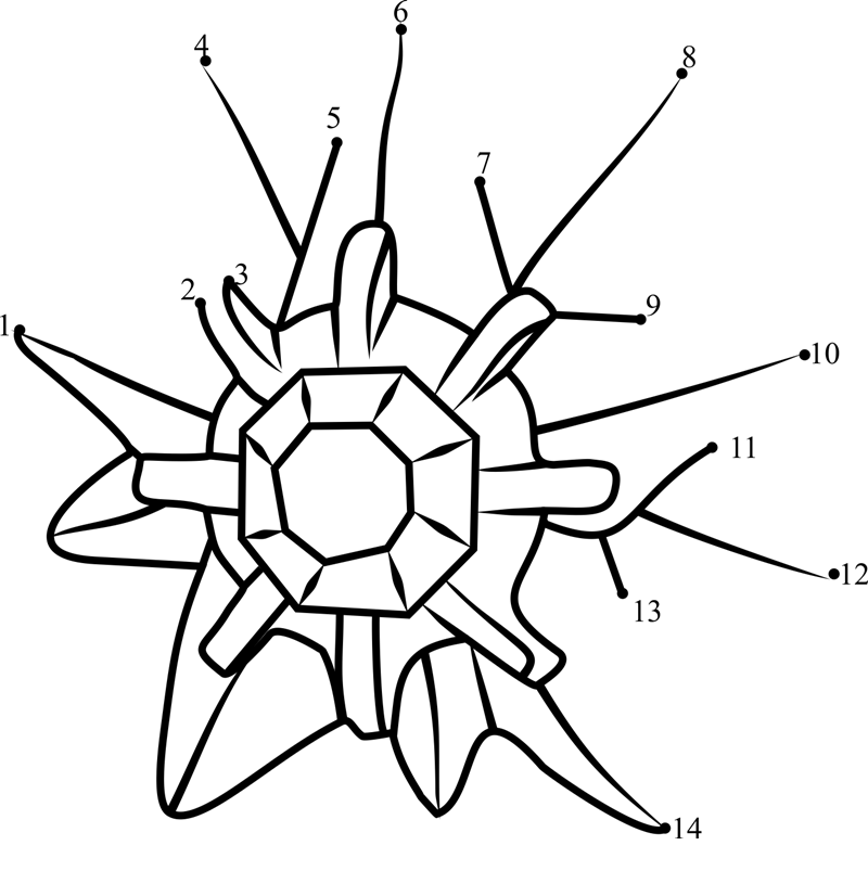 Starmie-Pokemon-Go-Dot-To-Dot printable dot to dot worksheet