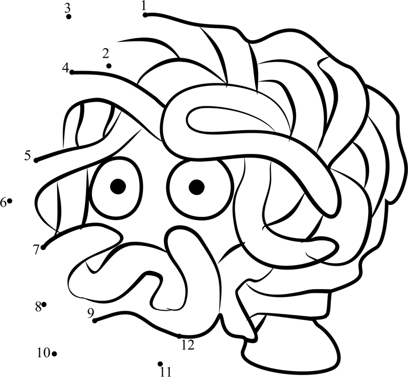 Tangela-Pokemon-Go-Dot-To-Dot printable dot to dot worksheet