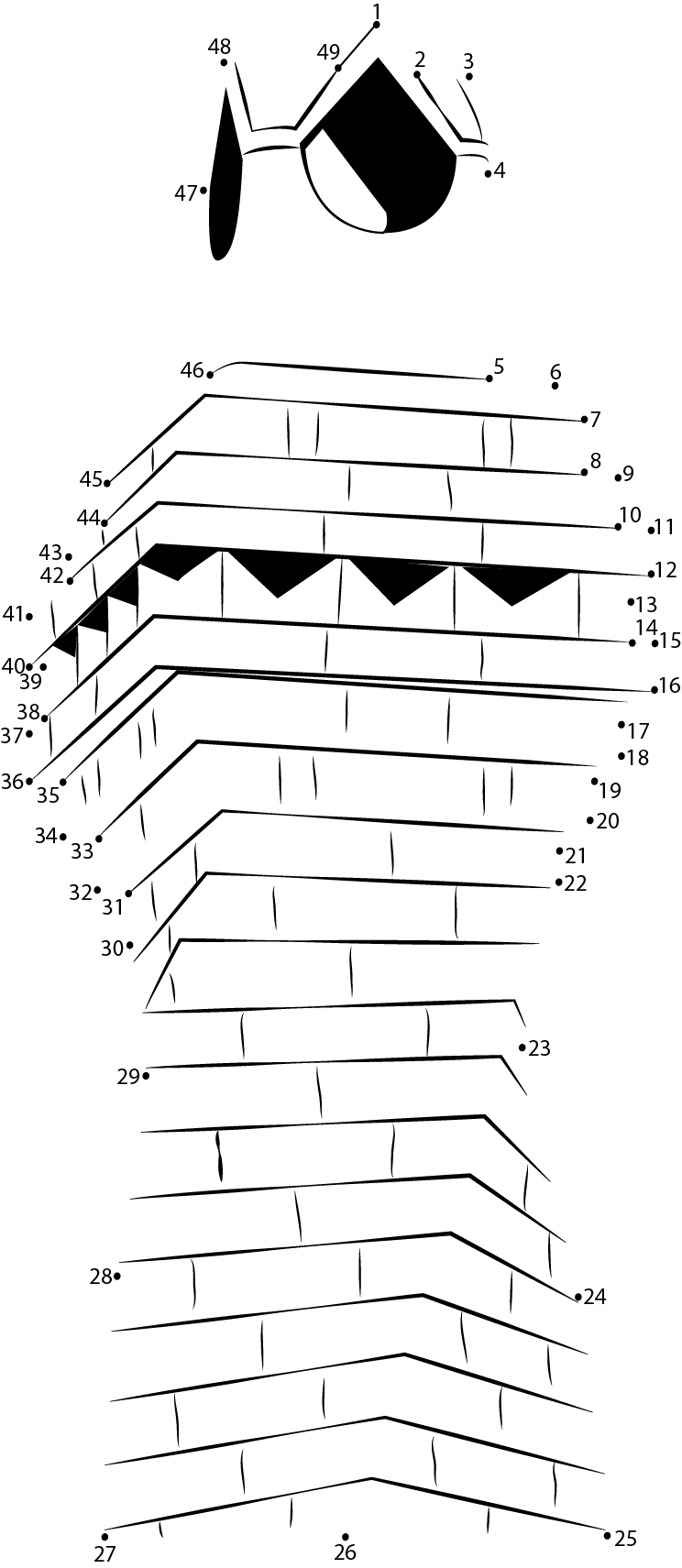 Metal With Chase Chimney printable dot to dot worksheet