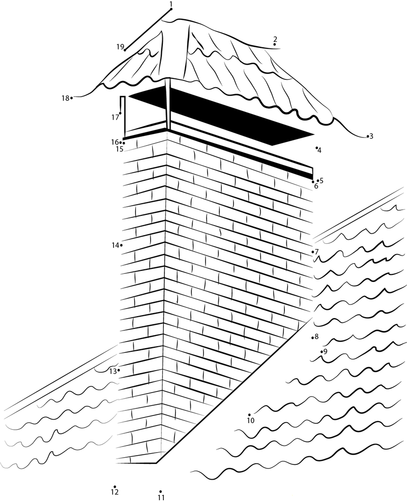 Milwaukee Chimney printable dot to dot worksheet