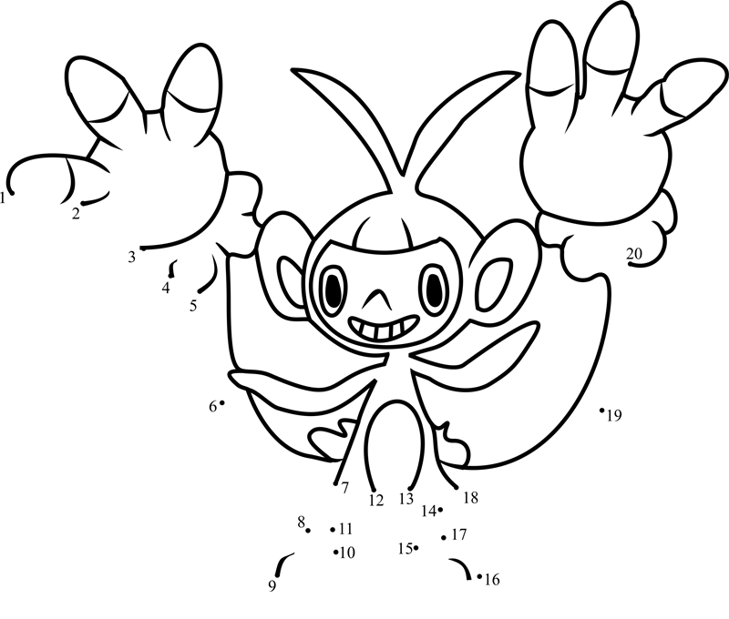 Pokemon-Ambipom-Dot-To-Dot dot to dot worksheets