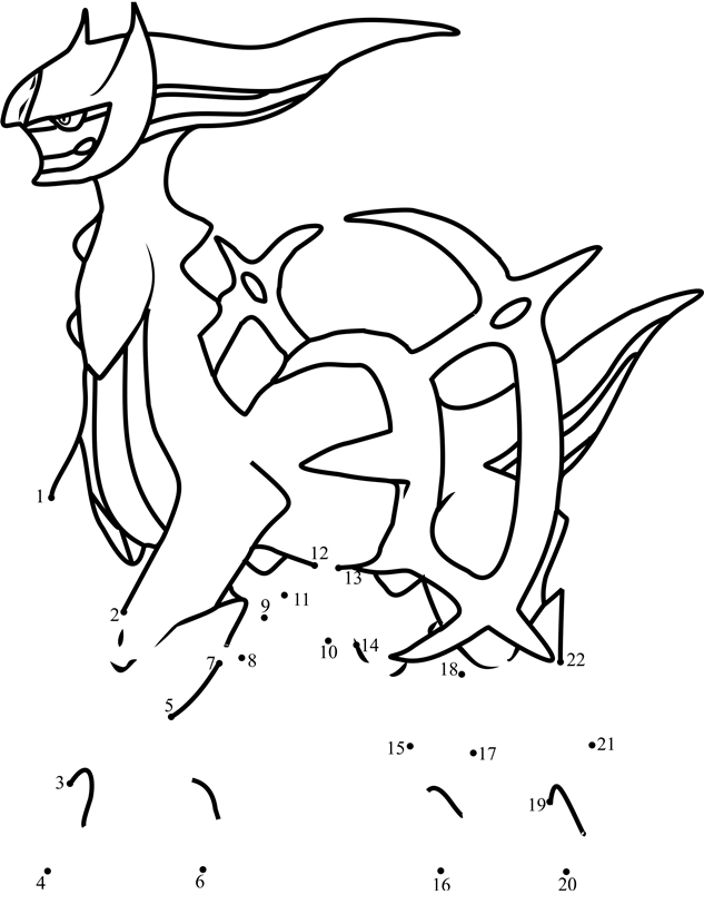 Pokemon-Arceus-Dot-To-Dot printable dot to dot worksheet