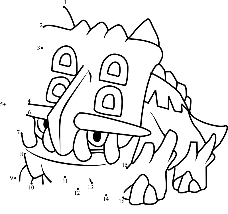 Pokemon-Bastiodon-Dot-To-Dot printable dot to dot worksheet