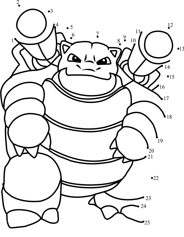 Pokemon-Blastoise-Dot-To-Dot printable dot to dot worksheet