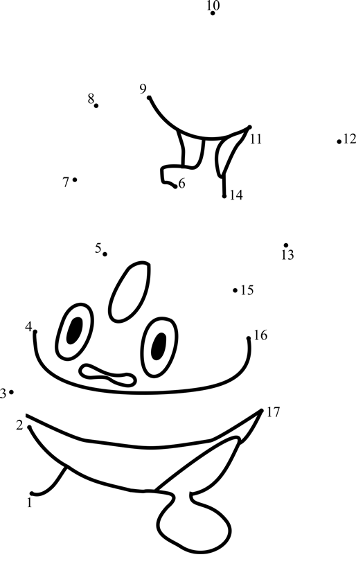 Pokemon-Bonsly-Dot-To-Dot printable dot to dot worksheet