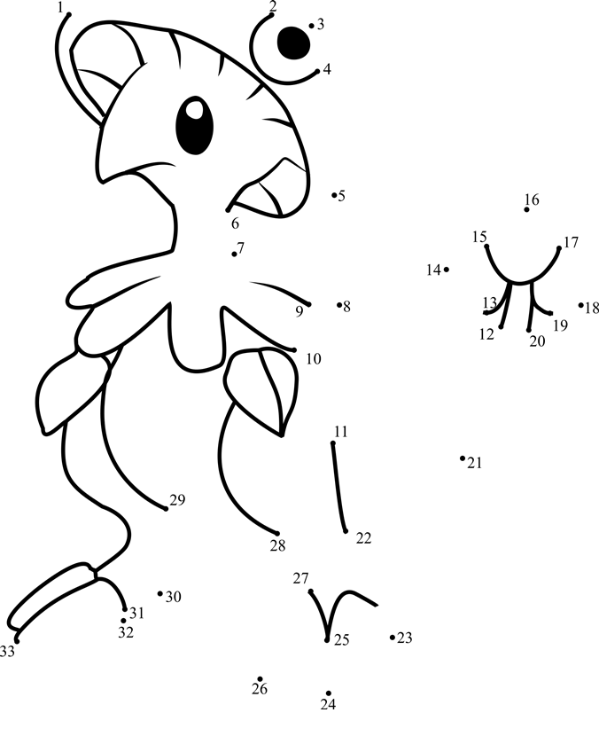 Pokemon-Breloom-Dot-To-Dot dot to dot worksheets