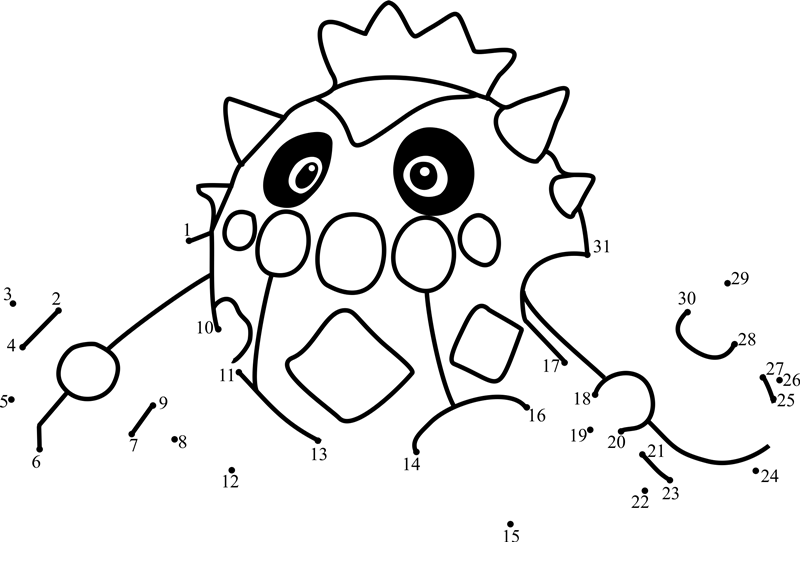 Pokemon-Cacnea-Dot-To-Dot dot to dot worksheets