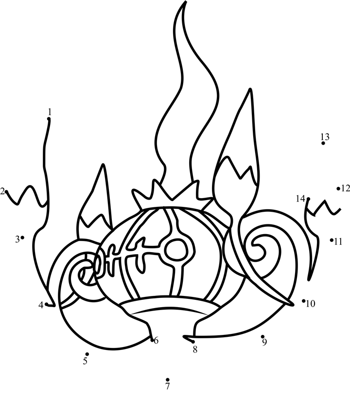 Pokemon-Chandelure-Dot-To-Dot dot to dot worksheets