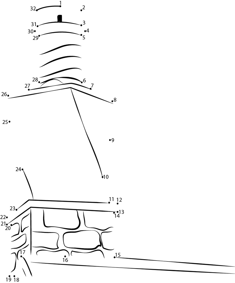 Unique Chimney printable dot to dot worksheet