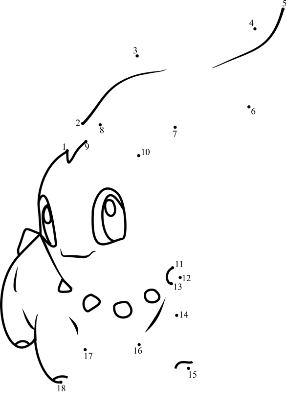 Pokemon-Chikorita-Dot-To-Dot dot to dot worksheets