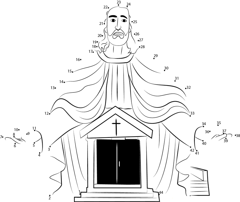 A Catholic Church printable dot to dot worksheet