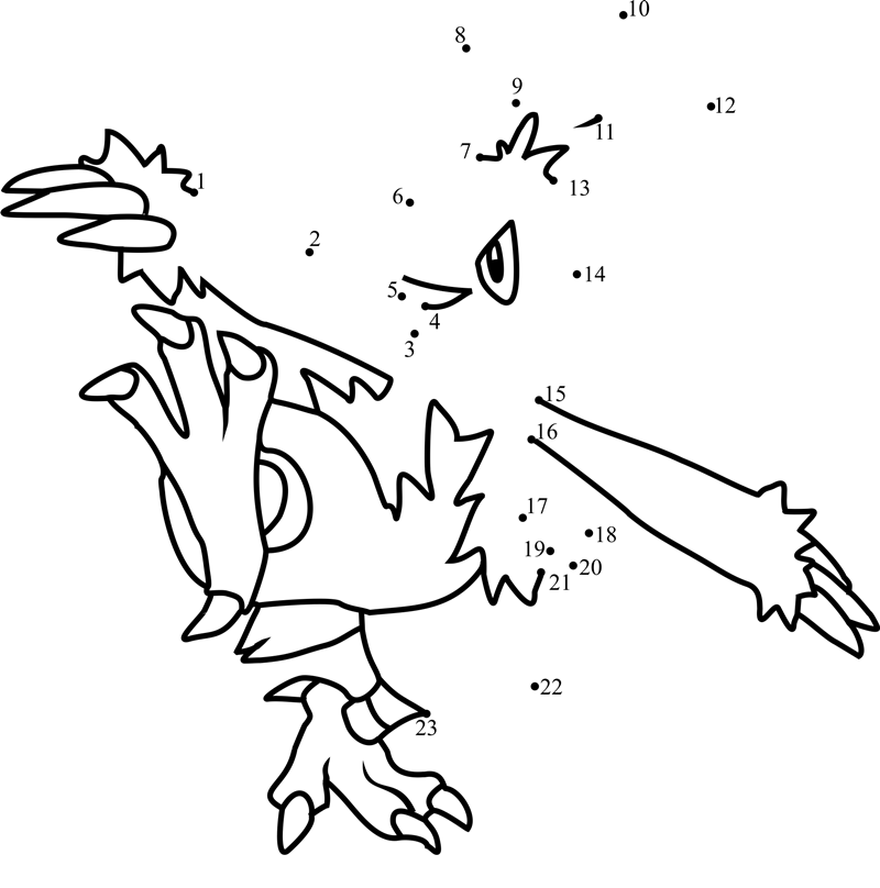 Pokemon-Combusken-Dot-To-Dot printable dot to dot worksheet