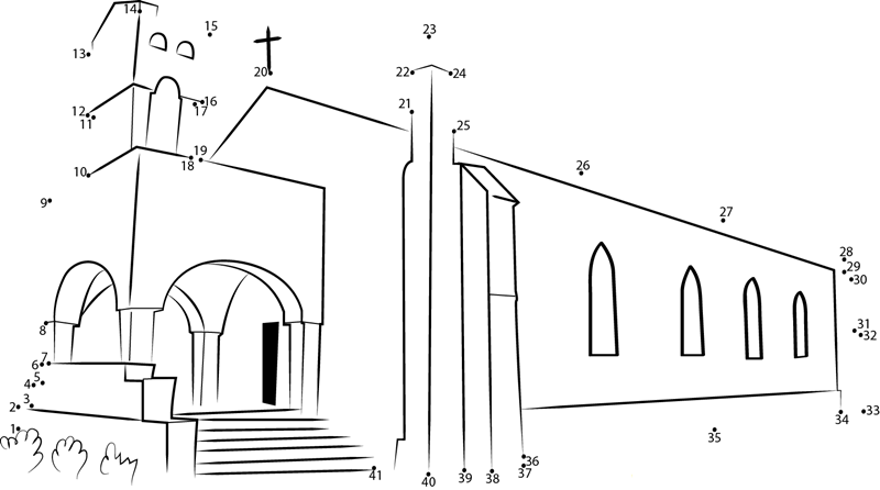 Armenian Church printable dot to dot worksheet