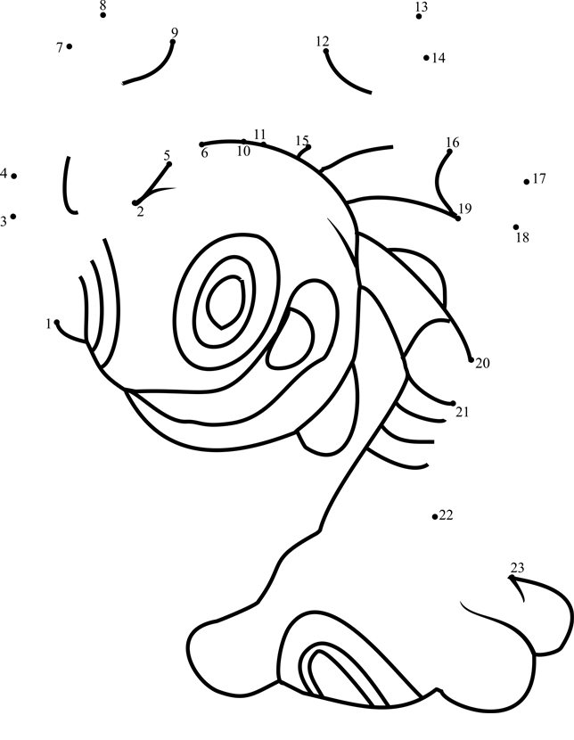 Pokemon-Cradily-Dot-To-Dot printable dot to dot worksheet