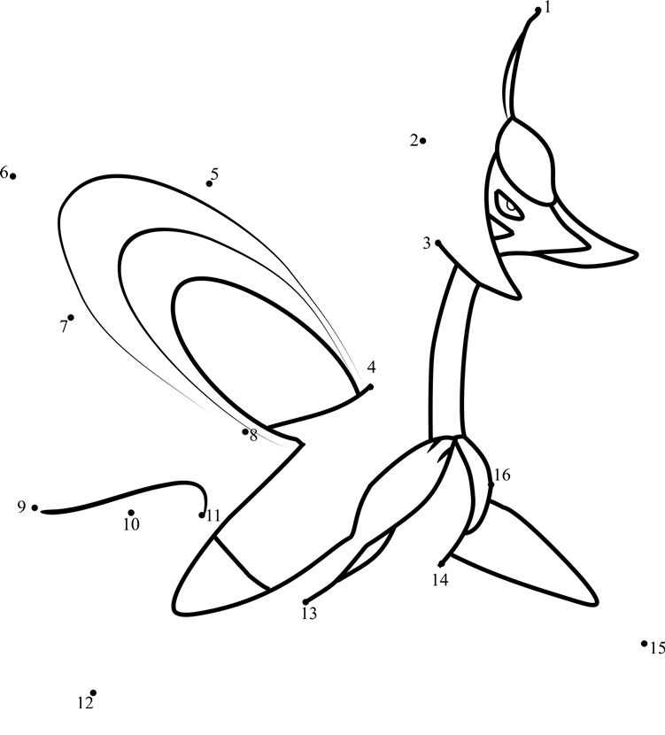 Pokemon-Cresselia-Dot-To-Dot printable dot to dot worksheet