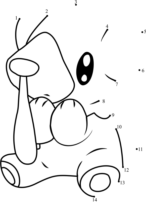 Pokemon-Cubchoo-Dot-To-Dot printable dot to dot worksheet