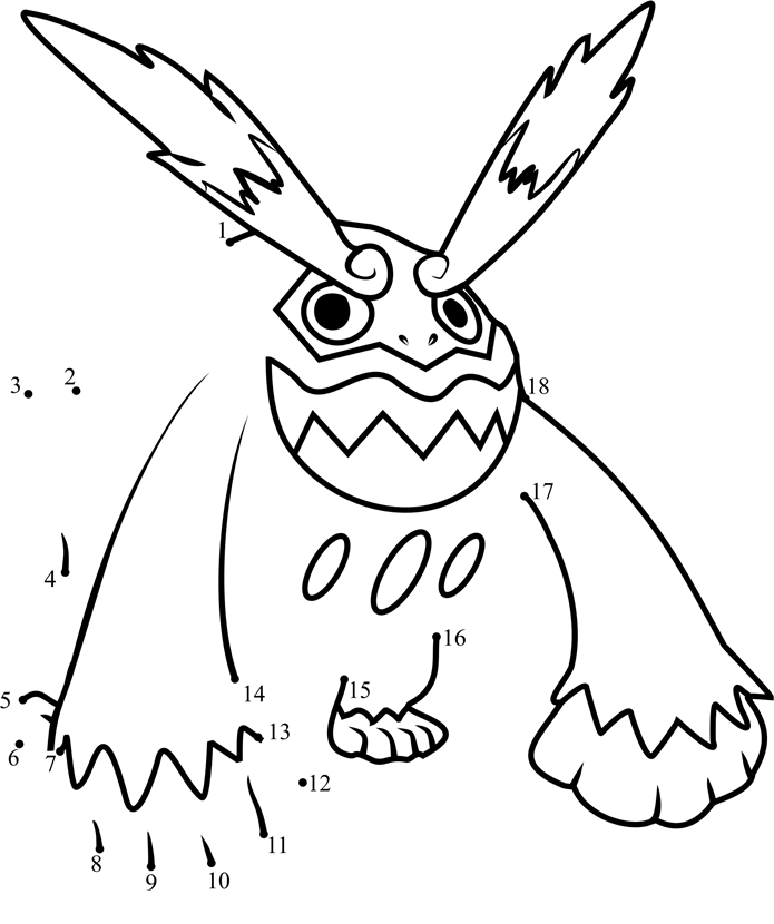 Pokemon-Darmanitan-Dot-To-Dot printable dot to dot worksheet