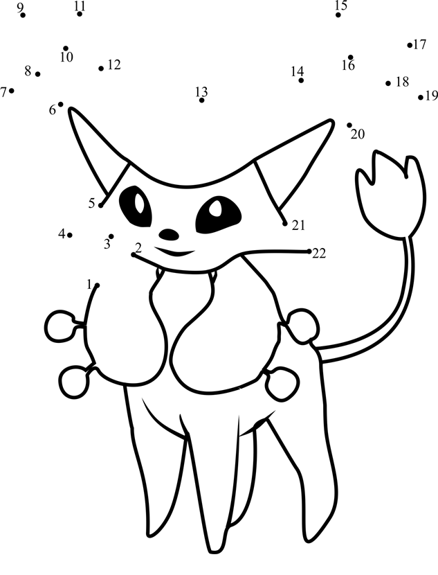 Pokemon-Delcatty-Dot-To-Dot printable dot to dot worksheet