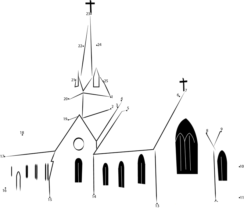 Christ Church printable dot to dot worksheet