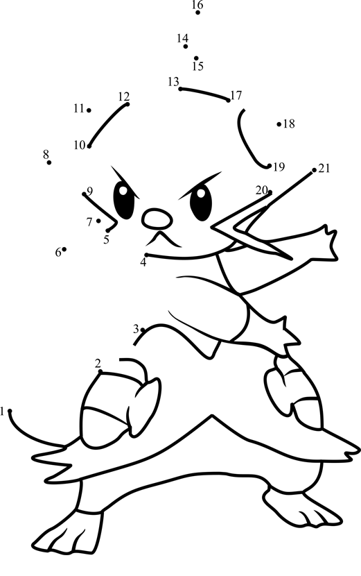 Pokemon-Dewott-Dot-To-Dot dot to dot worksheets