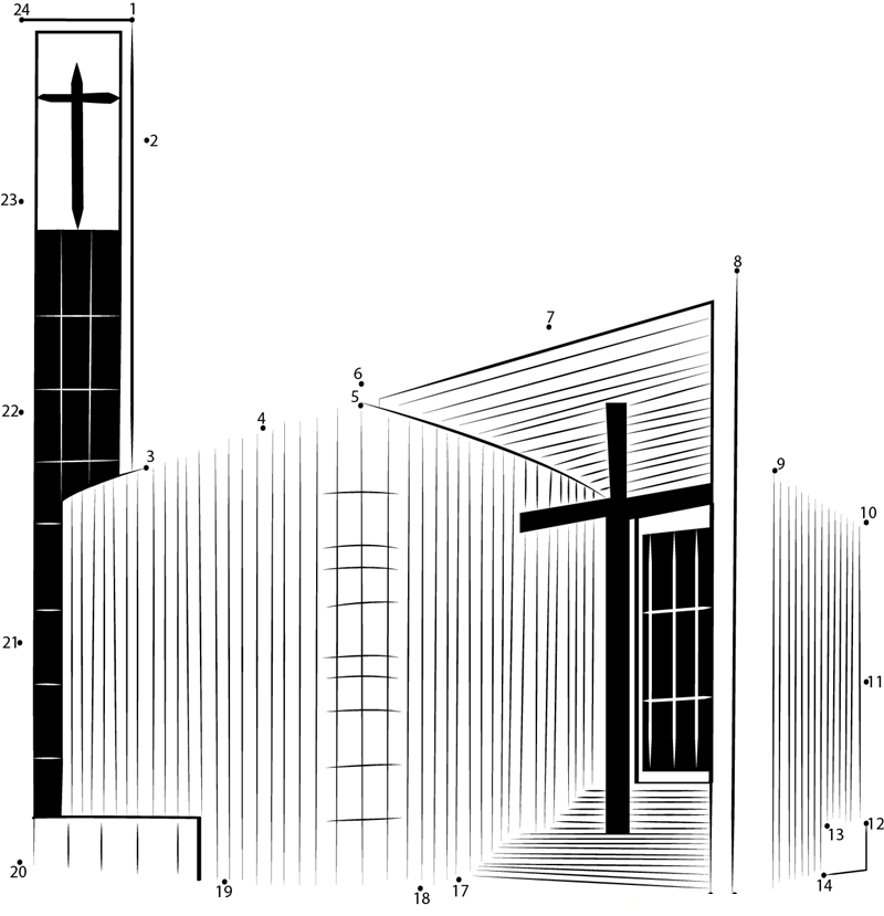 Christian Church printable dot to dot worksheet