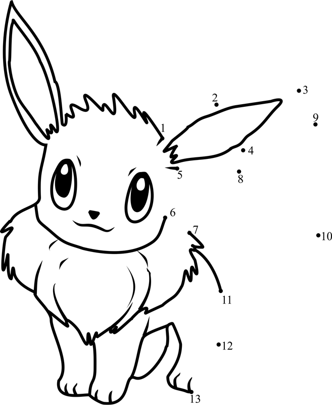 Pokemon-Eevee-Dot-To-Dot dot to dot worksheets