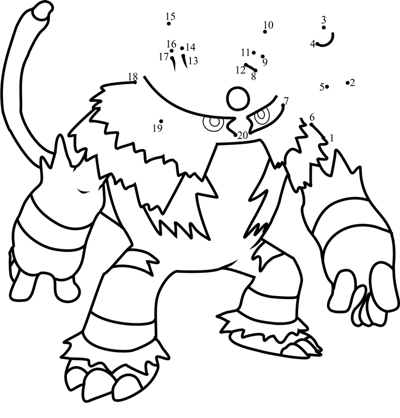 Pokemon-Electivire-Dot-To-Dot dot to dot worksheets