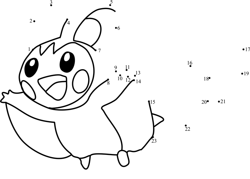 Pokemon-Emolga-Dot-To-Dot dot to dot worksheets