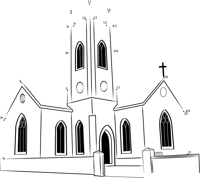 Drumachose Presbyterian Church printable dot to dot worksheet