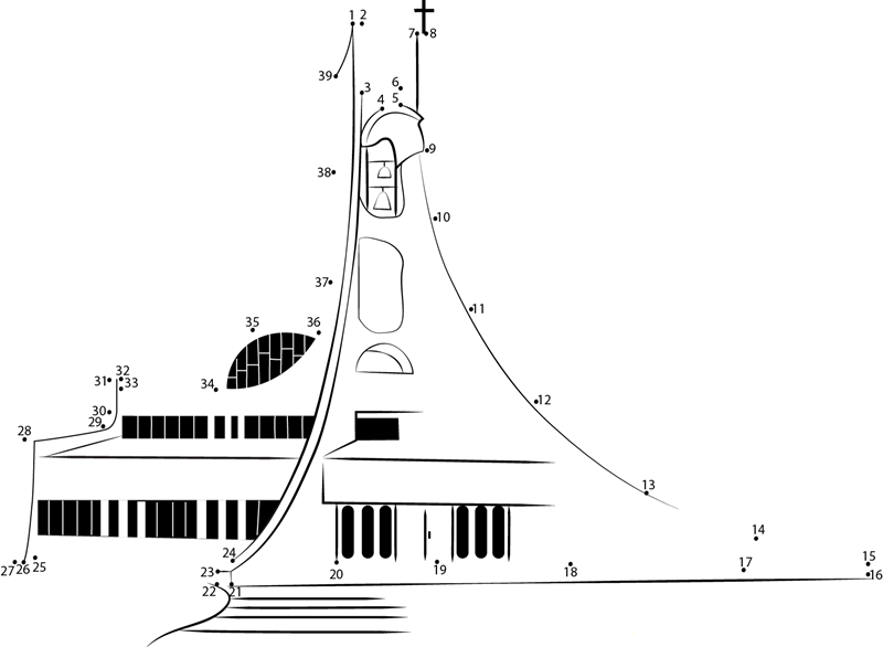 Extraordinary Churches printable dot to dot worksheet