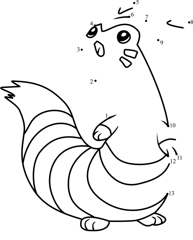 Pokemon-Furret-Dot-To-Dot dot to dot worksheets