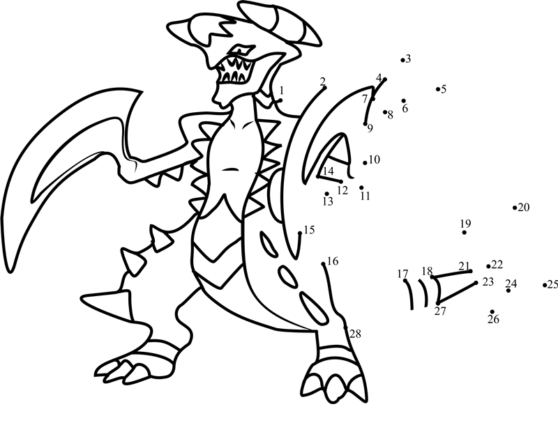 Pokemon-Garchomp-Dot-To-Dot dot to dot worksheets