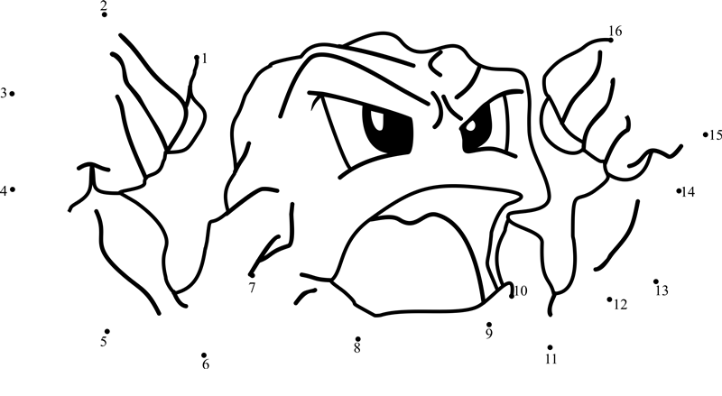 Pokemon-Geodude-Dot-To-Dot printable dot to dot worksheet