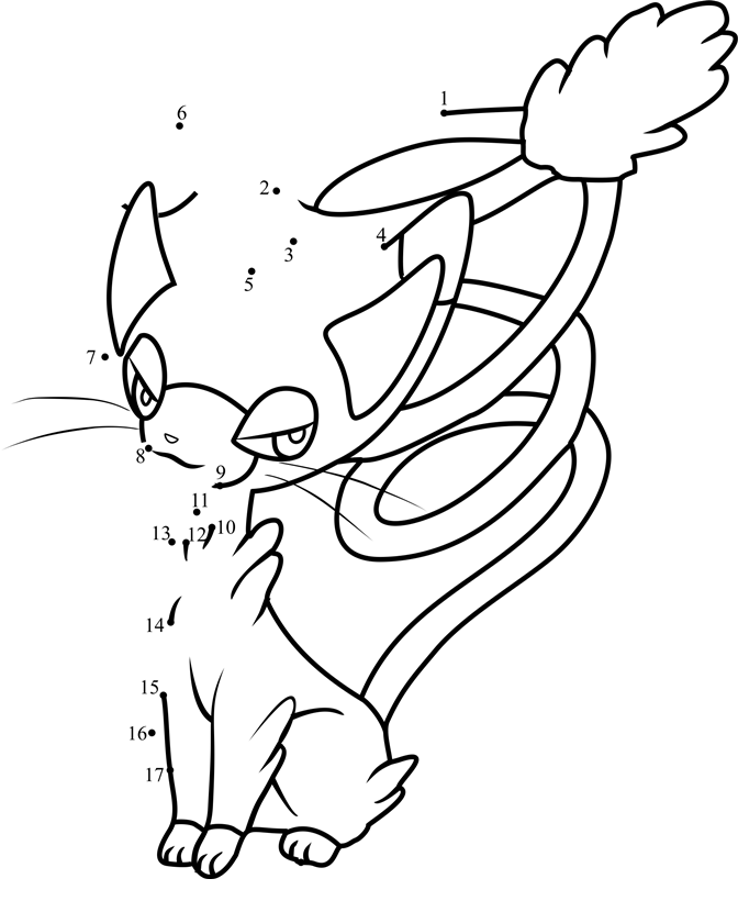 Pokemon-Glameow-Dot-To-Dot printable dot to dot worksheet