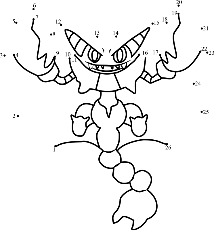 Pokemon-Gliscor-Dot-To-Dot printable dot to dot worksheet