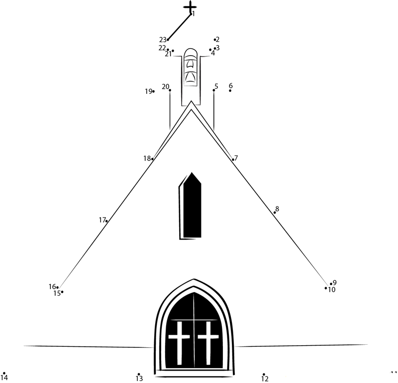 Kone Church printable dot to dot worksheet