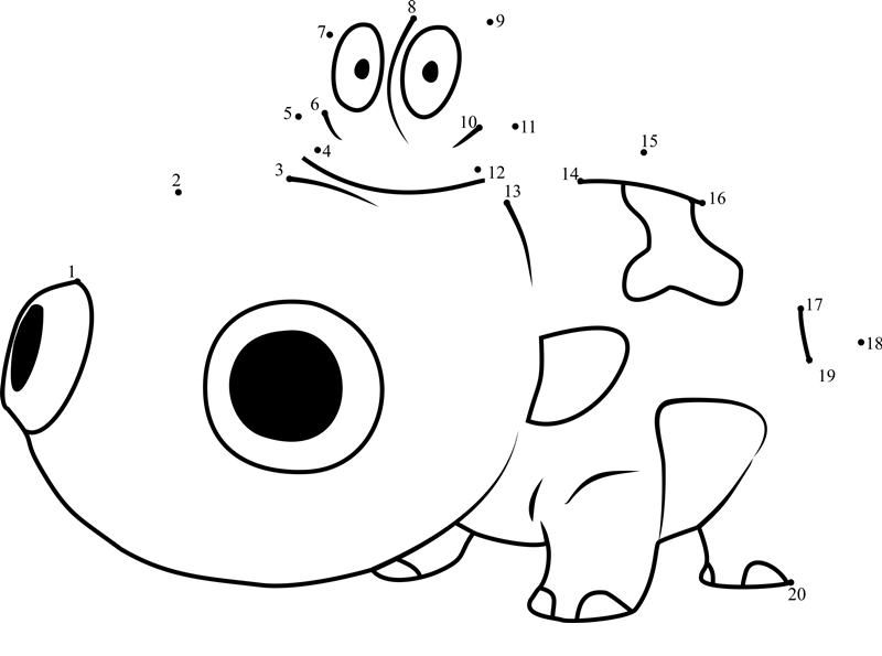 Pokemon-Hippopotas-Dot-To-Dot printable dot to dot worksheet