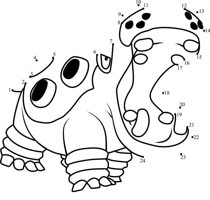 Pokemon-Hippowdon-Dot-To-Dot printable dot to dot worksheet