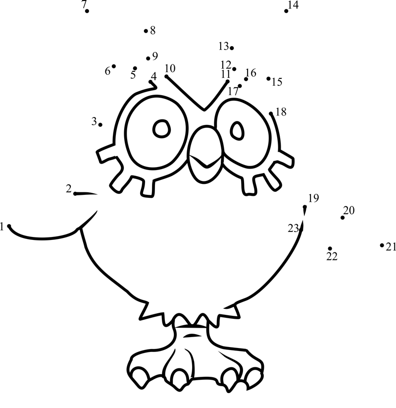 Pokemon-Hoothoot-Dot-To-Dot dot to dot worksheets