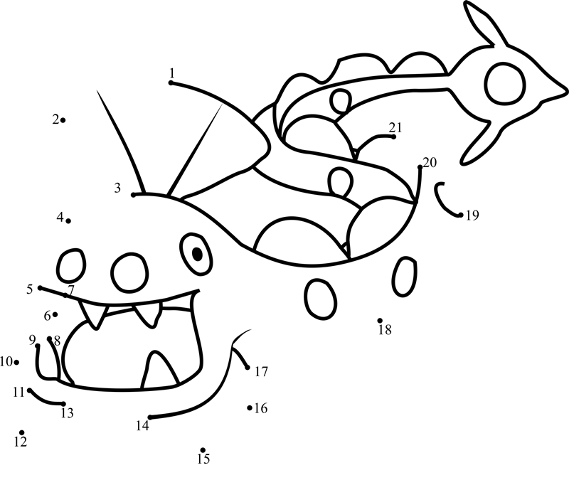 Pokemon-Huntail-Dot-To-Dot dot to dot worksheets